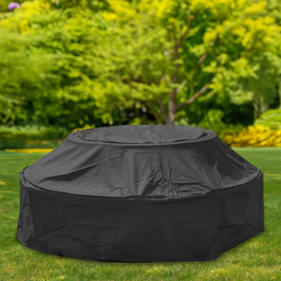 Woodside 8 Seater Round Picnic Table Cover BLACK - 4