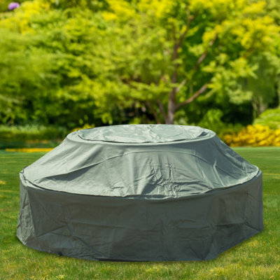 Woodside 8 Seater Round Picnic Table Cover GREEN - 4