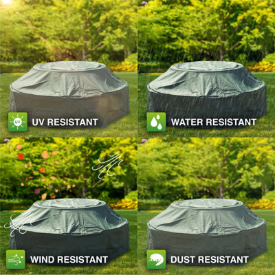 Woodside 8 Seater Round Picnic Table Cover GREEN - 5