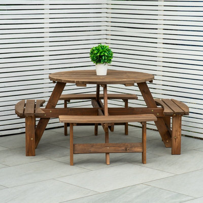 Woodside 8 Seater Round Pressure Treated Bench
