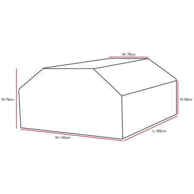 Woodside 8 Seater Square Picnic Table Cover BLACK - 3
