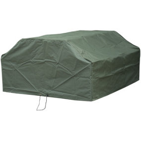 Woodside 8 Seater Square Picnic Table Cover GREEN