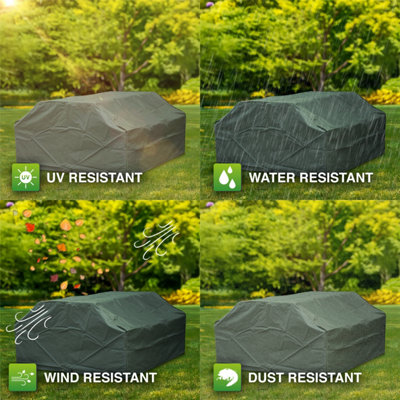 Woodside 8 Seater Square Picnic Table Cover GREEN - 5