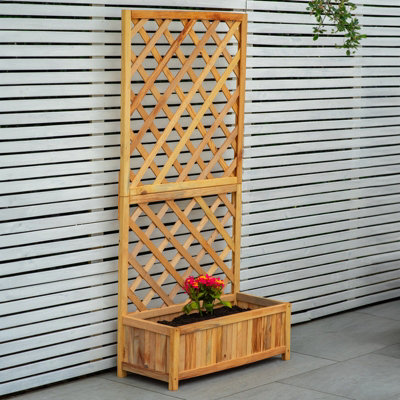 Woodside Aldburgh Wooden Garden Planter with Trellis