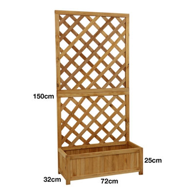 Woodside Aldburgh Wooden Garden Planter with Trellis - 4
