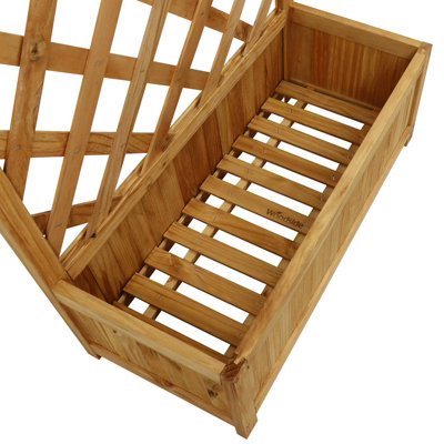 Woodside Aldburgh Wooden Garden Planter with Trellis - 5