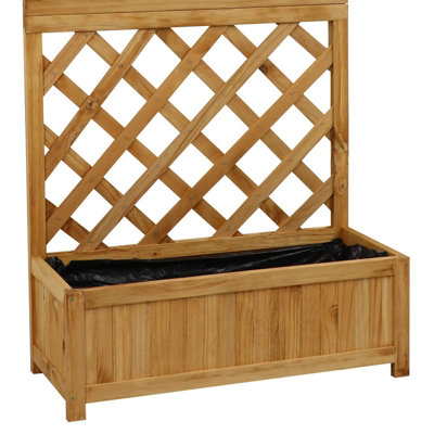 Woodside Aldburgh Wooden Garden Planter with Trellis - 6