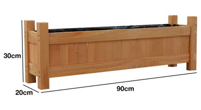 Woodside Aldeby Wooden Garden Planter - LARGE 2 PACK - 6