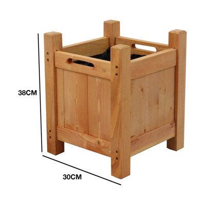 Woodside Aldeby Wooden Garden Planter - SMALL 2 PACK - 6