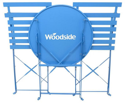 Woodside Aylsham Foldable Bistro Table & Chair Set - BLUE