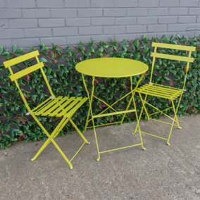 Woodside Aylsham Foldable Bistro Table & Chair Set - GREEN