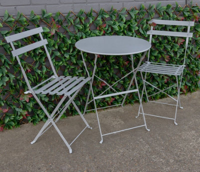 Woodside Aylsham Foldable Bistro Table & Chair Set - GREY