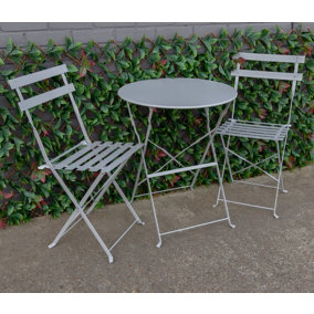 Woodside Aylsham Foldable Bistro Table & Chair Set - GREY