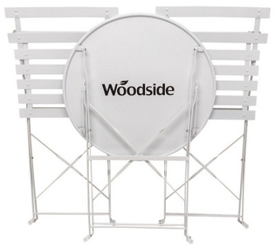 Woodside Aylsham Foldable Bistro Table & Chair Set - WHITE - 3