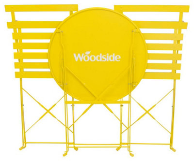Woodside Aylsham Foldable Bistro Table & Chair Set - YELLOW