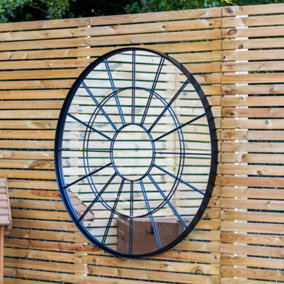 Woodside Bainton XL Decorative Round Outdoor Garden Mirror