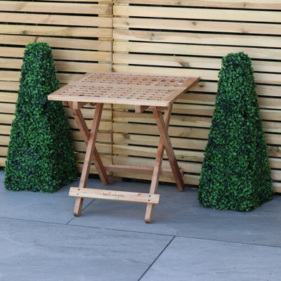 Woodside Belford Treated Wooden Folding Garden Coffee Table, 50cm x 50cm x 50cm
