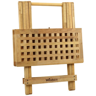 Woodside Belford Treated Wooden Folding Garden Coffee Table, 50cm x 50cm x 50cm