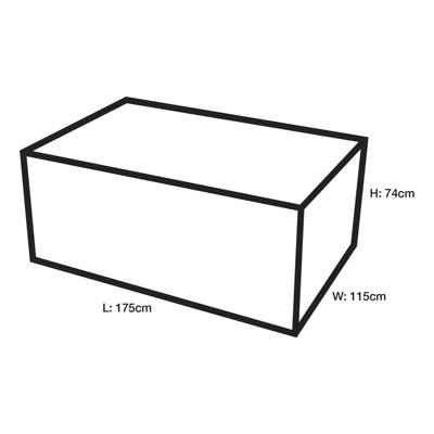 Woodside Black Rattan Furniture Set Cover 115x175x74cm - 3