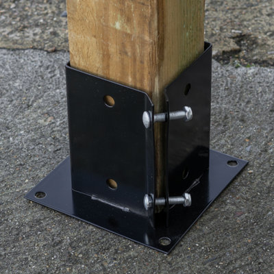 Woodside Bolt Down Fence Post Holder - 100mm x 100mm x 150mm - 5