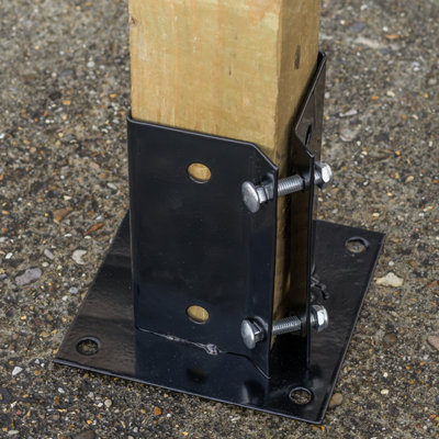 Woodside Bolt Down Fence Post Holder - 75mm x 75mm x 150mm - 5