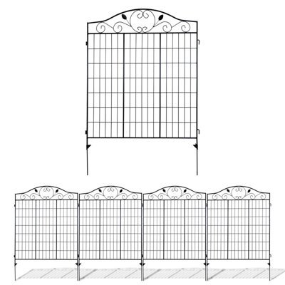 Woodside Brooke Garden Metal Border Fence 4 PACK