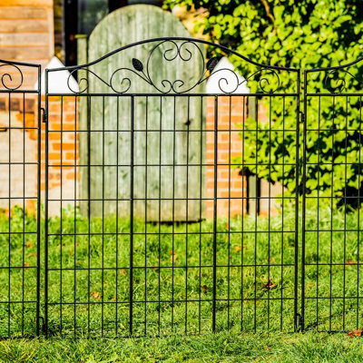 Woodside Brooke Garden Metal Border Fence 4 PACK - 5