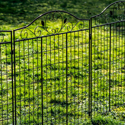 Woodside Brooke Metal Garden Decorative Border Fencing, Outdoor Edging ...