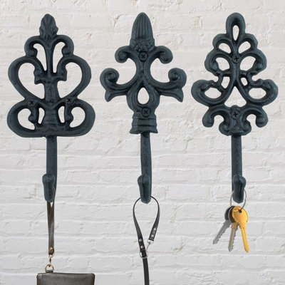 Woodside Cast Iron Decorative Wall Hook - 3 PACK - 3