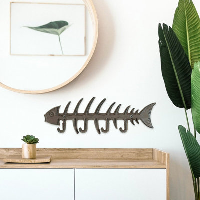 Woodside Cast Iron Fish Bones Wall Mounted Towel Rack - 3