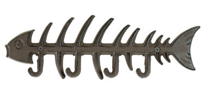 Woodside Cast Iron Fish Bones Wall Mounted Towel Rack - 4
