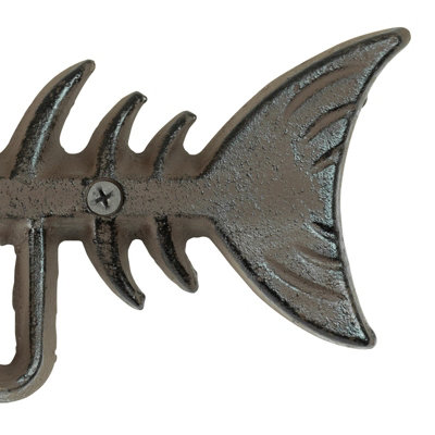 Woodside Cast Iron Fish Bones Wall Mounted Towel Rack - 5