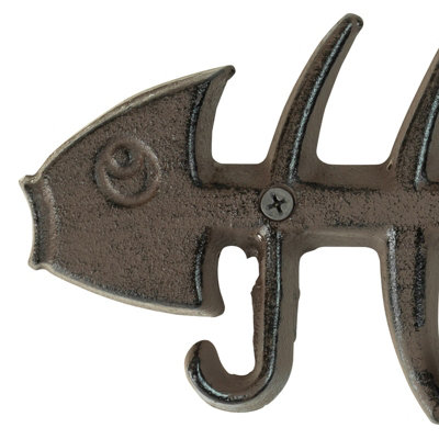 Woodside Cast Iron Fish Bones Wall Mounted Towel Rack - 6