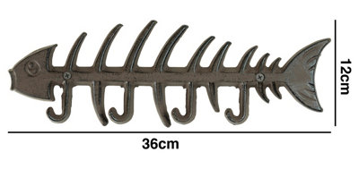 Woodside Cast Iron Fish Bones Wall Mounted Towel Rack - 7