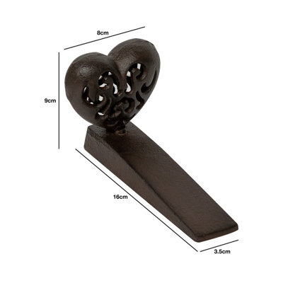 Woodside Cast Iron Heart Door Stopper - 6