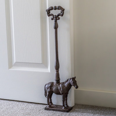 Woodside Cast Iron Horse Door Stopper with Handle