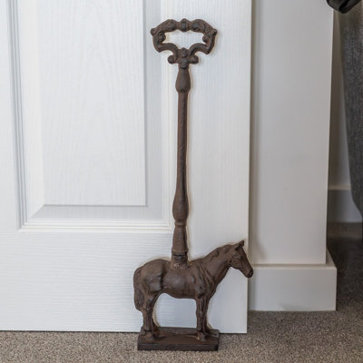 Woodside Cast Iron Horse Door Stopper with Handle - 3
