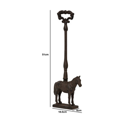 Woodside Cast Iron Horse Door Stopper with Handle - 6