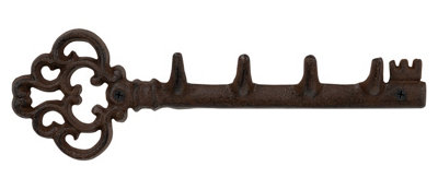 Woodside Cast Iron Key Wall Hanger Four Hooks