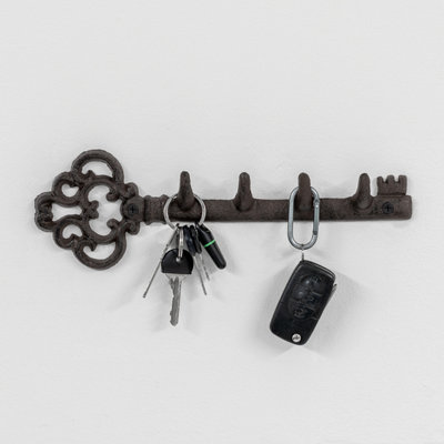 Woodside Cast Iron Key Wall Hanger Four Hooks
