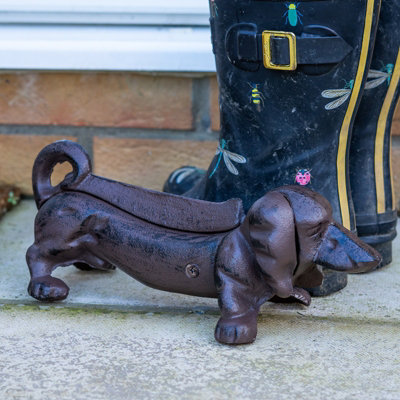 Woodside Cast Iron Sausage Dog Boot Scraper - 4