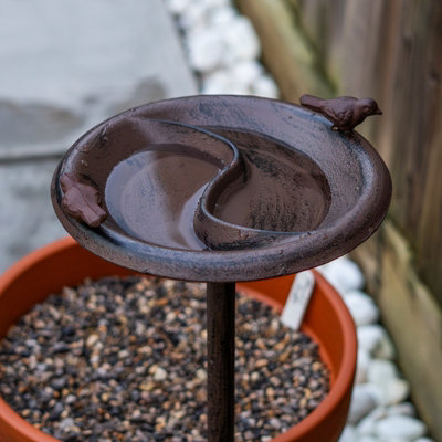 Woodside Cast Iron Standing Bird Feeder Bath - 3