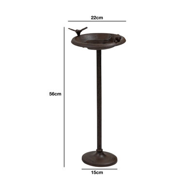 Woodside Cast Iron Standing Bird Feeder Bath - 6