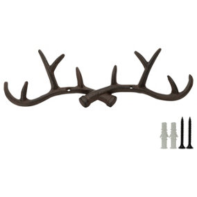 Woodside Cast Iron Wall Mounted Deer Antlers Hooks