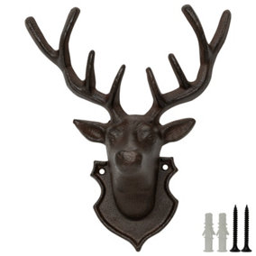 Woodside Cast Iron Wall Mounted Deer Head Statue