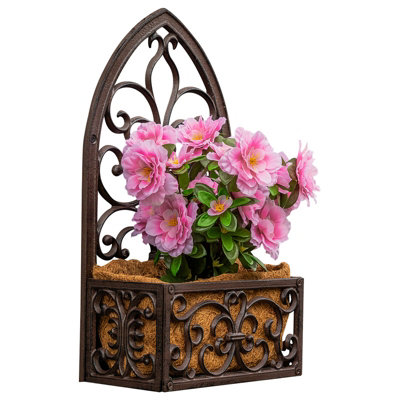 Woodside Cast Iron Wall Mounted Planter with Coco Liner