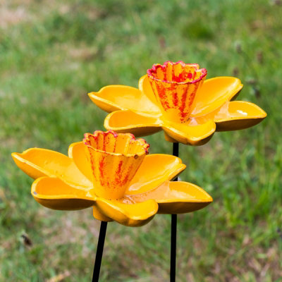 Woodside Daffodil Cast Iron Bird Feeder 2 PACK