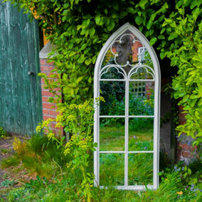 Woodside Darton XXL Decorative Arched Outdoor Garden Mirror