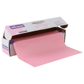 Woodside Disposable Plastic Table Cloth Roll - PINK