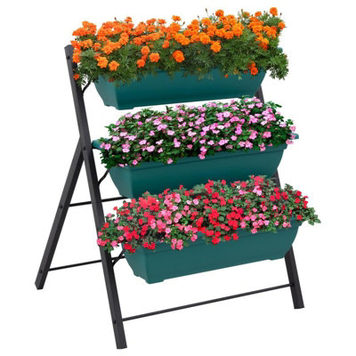 Woodside Drayton Metal Garden Planter - 3 Tier